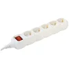 home Produžni kabel, 5 utičnica, prekidač, 1.5mm2, 3 met, beli - NV 5K-3/WH/1.5