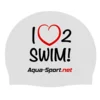Aqua-Sport SILIKONSKE KAPE AQUA-SPORT I LOVE 2 SWIM BELE AS20777