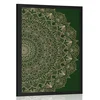 Plakat okrasna Mandala z detajli v zeleni barvi - 30x45 silver