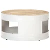 Vidaxl Klubska mizica bela 68x68x36 cm trden mangov les
