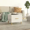 vidaXL Klubska mizica visok sijaj bela 50x50x40 cm konstruiran les