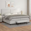 vidaXL Box spring postelja z vzmetnico bela 200x200 cm umetno usnje