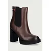 Tommy Jeans gležnarski čevlji ženski usnjeni TJW CHELSEA HIGH HEEL BOOTS
