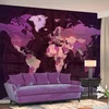 Samolepilna fototapeta - Purple World Map - 392x280