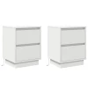 Noćni ormar 2 pcs Bijelo 39 x 34,5 x 50 cm Konstruirano drvo
