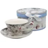 Božična porcelanasta skodelica 220 ml s krožnikom v okrasni škatli