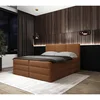 MID.YOU POSTELJA BOXSPRING 160 cm x 200 cm , les, tekstil, leseni material opečnato rjava