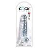 King Cock Clear 8 - pripenjalni, testisni dildo (20 cm)