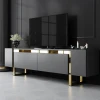 Hanah Home TV Komoda Yildiz, 180x50x30 cm, Antracit-Zlatne boje