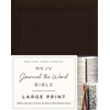 NKJV, Journal the Word Bible, Large Print, Bonded Leather, Brown, Red Letter