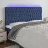 LED uzglavlje plavo 200x7x118/128 cm od tkanine
