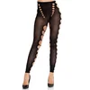 LEG AVENUE - SEAMLESS OPAQUE STOCKINGS WITH CUTOUT AT THE FEET BLACK
