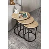 Hanah Home set od 3 pomoćna stola Milas 3, crni / orah