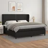 vidaXL Box spring postelja z vzmetnico črna 200x200 cm umetno usnje