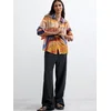 Desigual Bluza modra / oranžna / breskev / temno oranžna