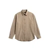 Kleidermafia Srajca Regular Fit Striped Line Shirt - Brown rjava