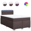 Vidaxl Box spring postelja z vzmetnico temno rjava 120x190 cm blago