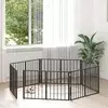 vidaXL Pasja vrata 6 pcs Črna 100 x 60 cm Cinkana jeklena