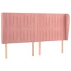 Vidaxl Vzglavje z ušesi roza 163x23x118/128 cm žamet