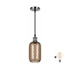 BRILAGI-LED Lestenec na kablu RETRO GLASS 1xE27/60W/230V O 14 cm črna/zadimljeno rjava