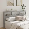 Ormarić za uzglavlje LED svjetlima boja betona 180x17x102 cm