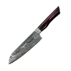 Damaskasti kuhinjski nož YO-37404 - Santoku / Crvena / Plava KP37404