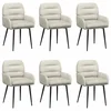 Trpezarijske stolice 6 pcs Baršun Krem 59 x 59,5 x 90 cm