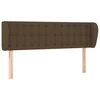 Vidaxl Vzglavje z ušesi temno rjavo 147x23x78/88 cm blago