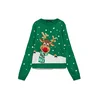 VERO MODA Pulover VMFROSTYDEER rjava / zelena / rdeča / bela
