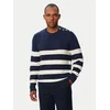 TOMMY HILFIGER Pulover New York Label Relaxed Breton Stripe  mornarska / bela