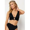 Trendyol Black Triangle Accessory Bikini Top