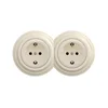 Kliklap - Dvostruka retro kućna utičnica sa okvirom SCHUKO 230V/16A, bež