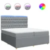 vidaXL vidaXL Box spring postelja z vzmetnico svetlo siva 200x200 cm blago, (21305238)