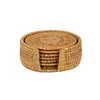6-piece cup coaster set, 10 cm, Natural - Tiseco