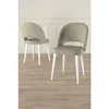 Hanah Home set trpezarijskih stolica Pane 6 kom, krem tkanina Babyface, bele metalne noge