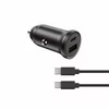 KSIX BXCRC20W SET AUTO PUNJAČ 20W USB-A+USB-C + KABL USB NA TIP C, Dužina 1M