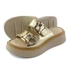 Mona Shoes Ženske papuče, Soft uložak, Kožne, Zlatne boje
