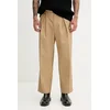 Hlače Fiorucci Beige Logo Embroidered Chino Trousers