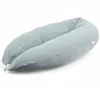 HOBEA HOBEA XXL nosečniška in dojilna blazina 190 cm – bio muslin, sivo-modra