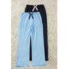 Trendyol Blue-Multicolored 2-Pack 100% Cotton Ruffle and Ribbon/Bow Knitted Pajama Bottoms
