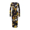 Versace Jeans Couture Obleka konjak/kari/črna/bela