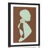 Plakat s paspartujem silhueta ženske na temnem ozadju - 40x60 no frame