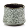 shumee Keramični cvetlični lonček z okroglim pokrovom, vintage relief, siv, 14 cm