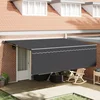 Skrovita tenda Antracit 450 × 300 cm Poliester i aluminij