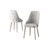 Hanah Home set trpezarijskih stolica Krax 8 kom, siva tkanina Babyface, hromirane metalne noge