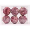 Lilium dekorisane kugle set/6 8cm crvene 050678