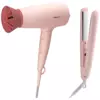 Philips fen za kosu + pegla za kosu, set, lako stilizovanje - BHP398/00, roze