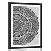 Plakat s paspartujem rožasta Mandala v črnobeli varianti - 60x90 no frame