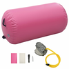 Gimnastički valjak na napuhavanje s crpkom 120x75 cm PVC rozi