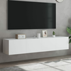 Zidni TV ormarići s LED svjetlima 2 kom bijeli 80x35x31 cm